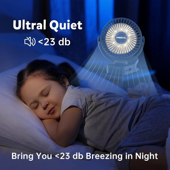 Clip on Fan 65 Hours Portable Desk Fan Rechargeable with LED Lights & Hooks 1200 - Picture 5 of 7